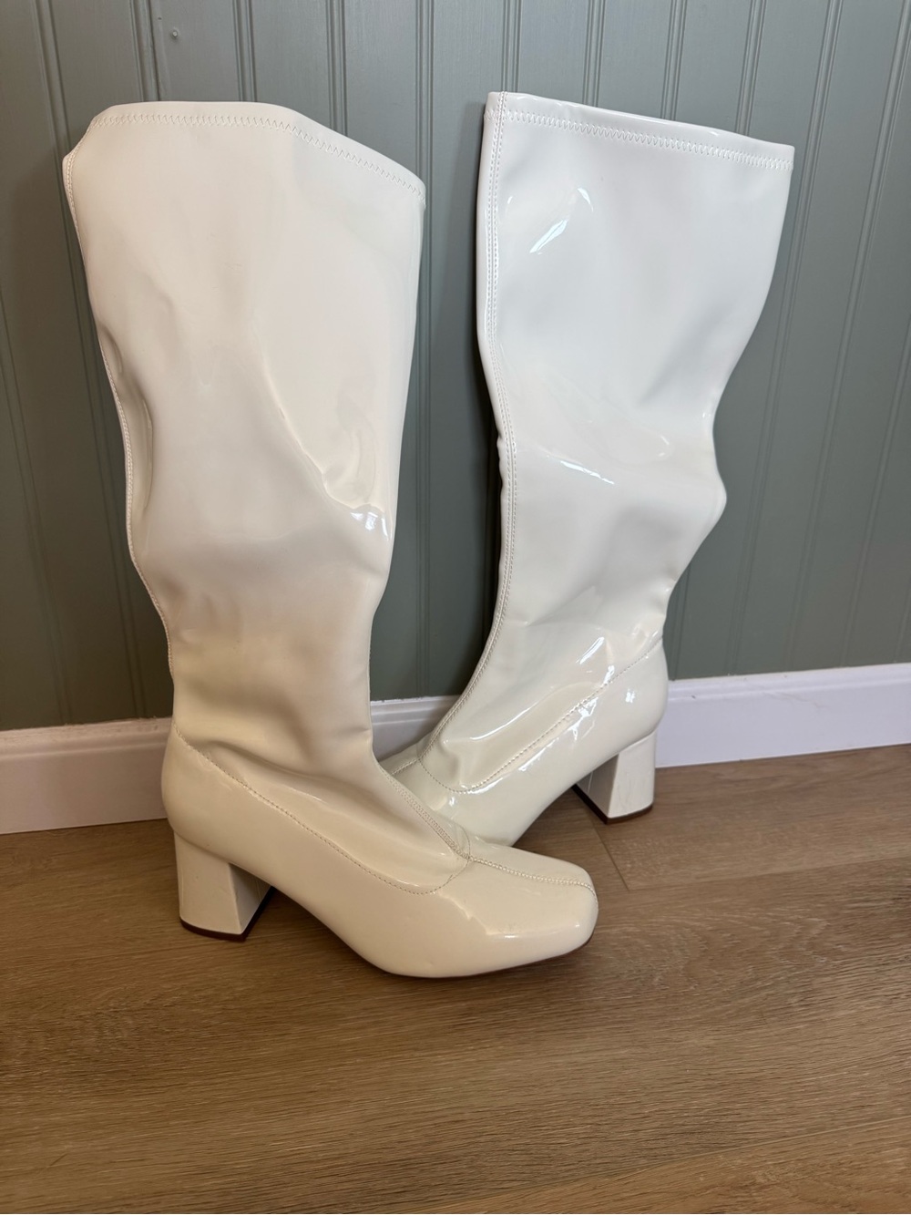 DREAM PAIRS Women’s gogo boots square toe chunky heel knee high size 11 - Picture 2 of 5